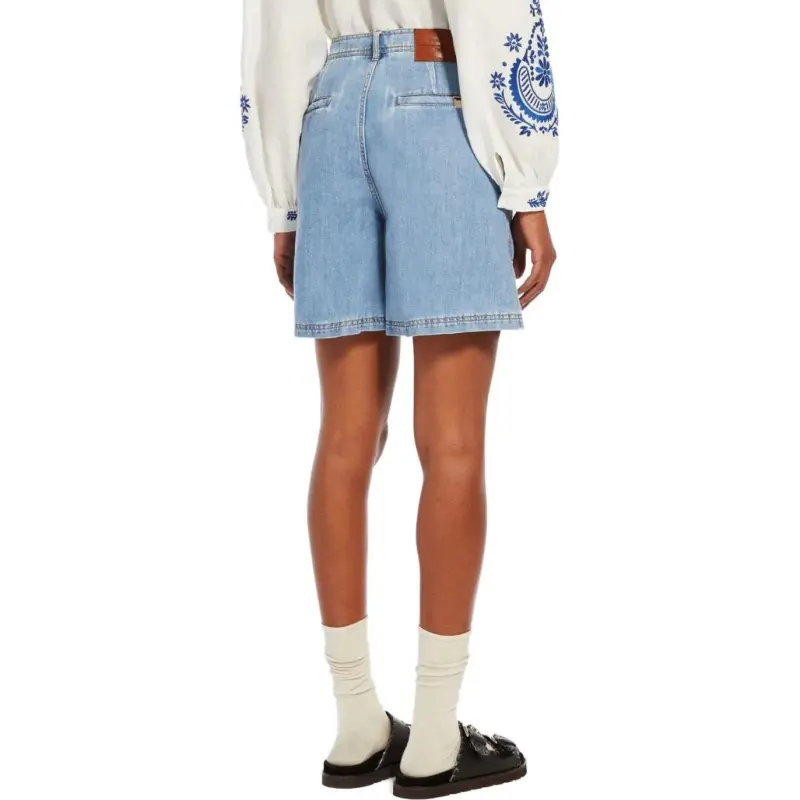 WEEKEND MaxMara Logo Patch Denim Shorts-4