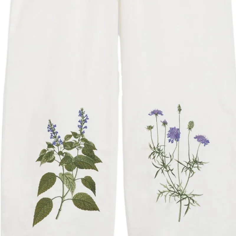 WEEKEND MaxMara Volante Floral embroidered Wide leg Trousers-4