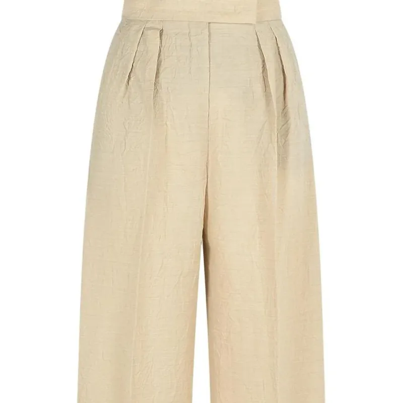 MaxMara Pleat Detailed Wide Leg Trousers-3