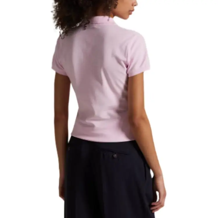 Polo Ralph Lauren Stretch Mesh Julie Polo Slim Short Sleeve Polo Shirt Sunkissed Pink-2