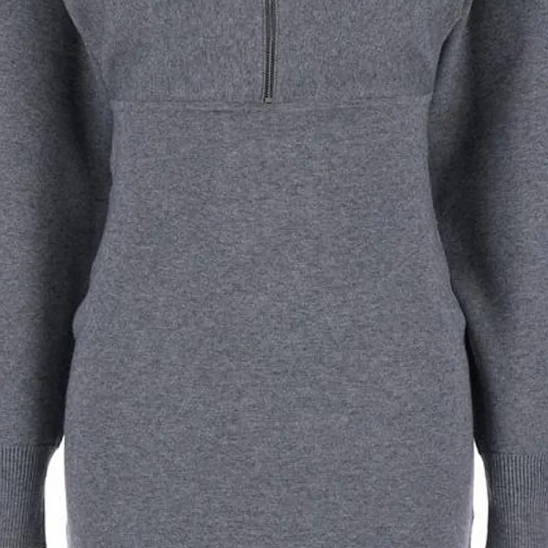 MaxMara Studio Zip Detailed Crewneck Long Sleeved Dress-3