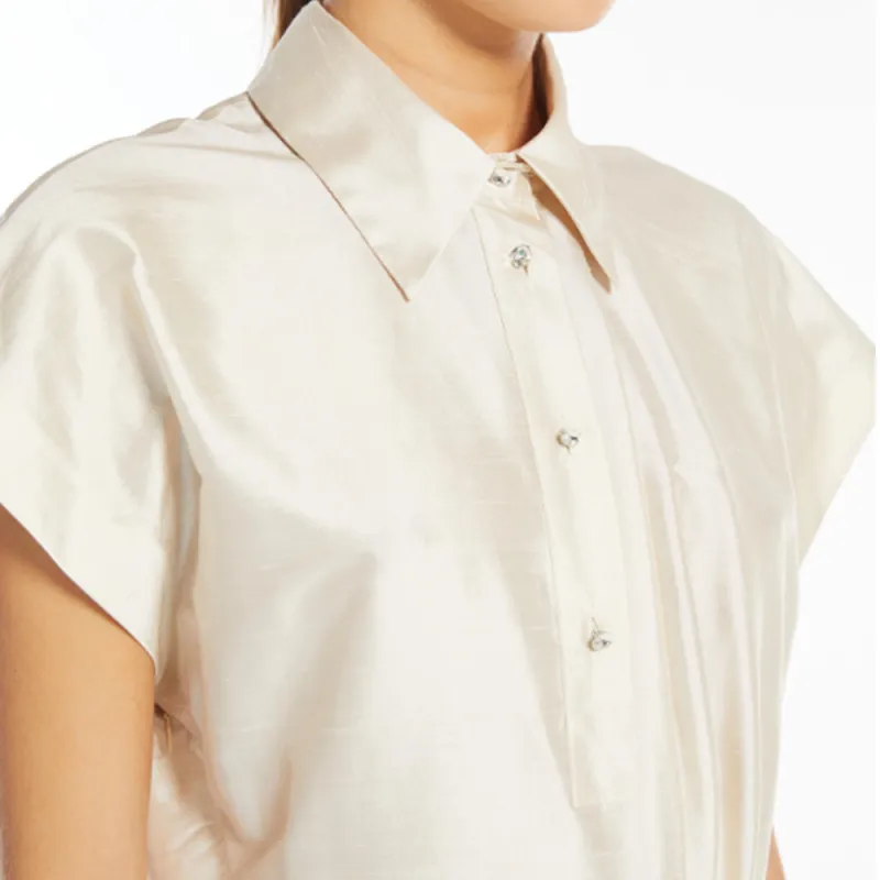 MaxMara Studio Short Sleeved Dress Women's White-2
