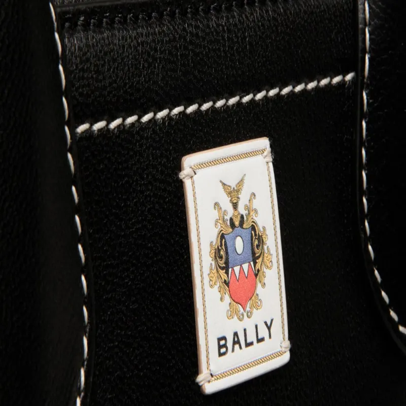 BALLY Grain Goat Leather Handbag Women's Black-4