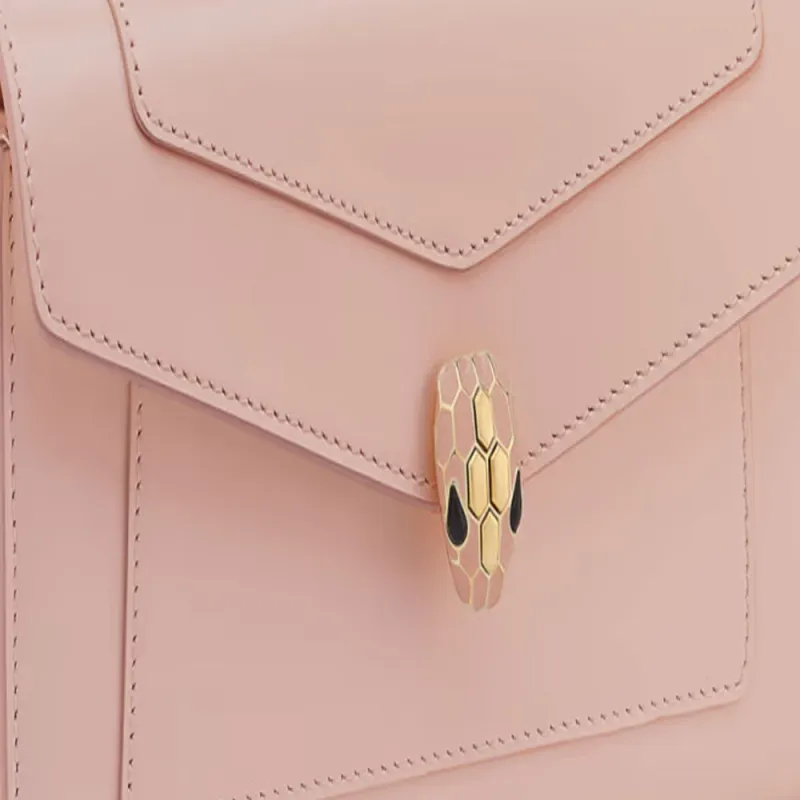 BVLGARI Serpenti Forever Calfskin Wallet Tubas Women's Pink-3