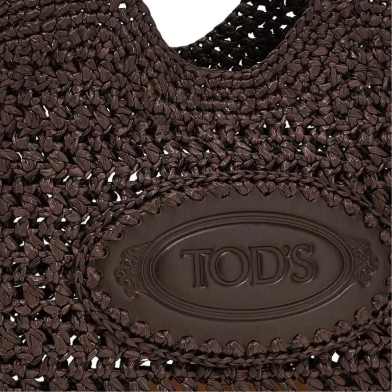 TOD'S Viscose Tote Handbag Trumpets Women's Brown-2