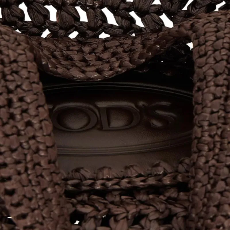 TOD'S Viscose Tote Handbag Trumpets Women's Brown-3