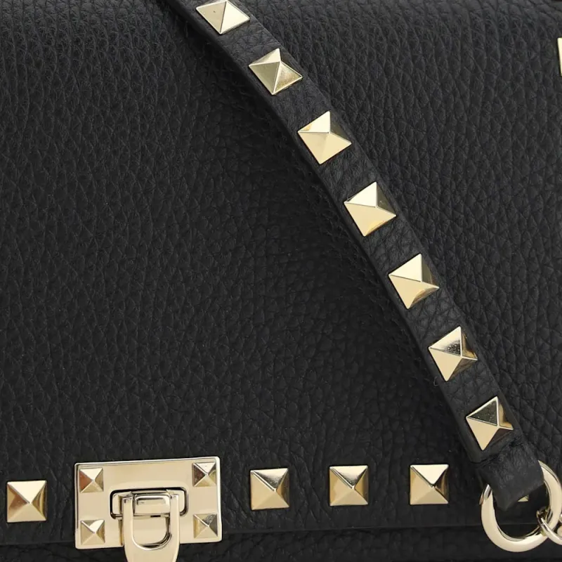Valentino GARAVANI Calfskin Shoulder Bag Women's Black-3