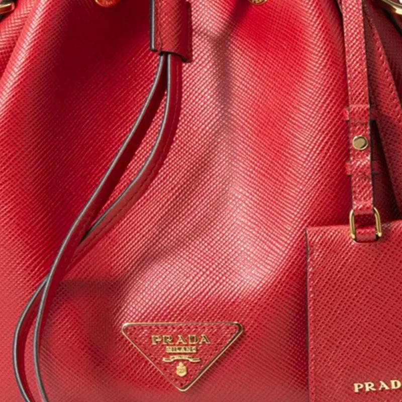PRADA Leather Handbag Women's Red-3