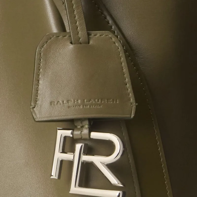 Polo Ralph Lauren Cow Leather Tote Bag, Shopping Bag, Shoulder Bag Women's Sage Green-4