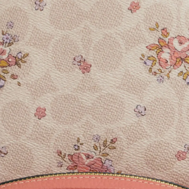COACH Court Coated Canvas With Pebble Leather Backpack Tubas Women's Pink-4