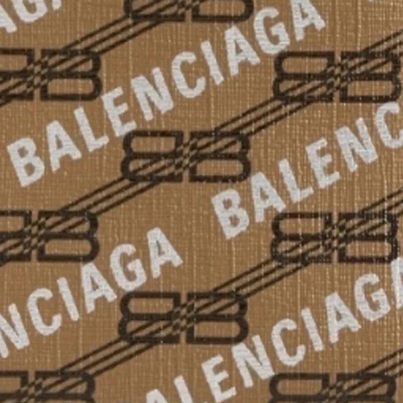 Balenciaga BB MONOGRAM SIGNATURE Coated Canvas Wallet Tubas Men's Beige-2