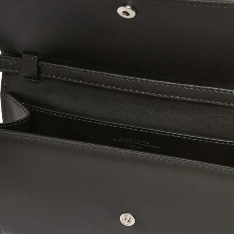 WEEKEND MaxMara Leather Shoulder Bag Mini Women's Black-3