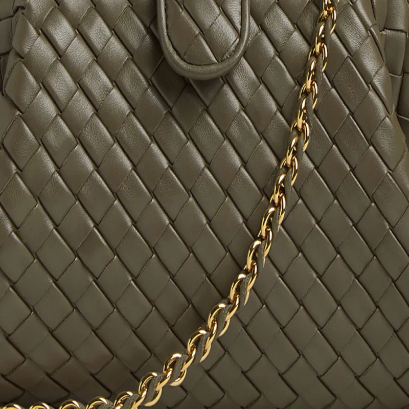 Bottega Veneta Lauren 1980 Sheepskin Shoulder Bag Trumpets Women's Cypress Green-4