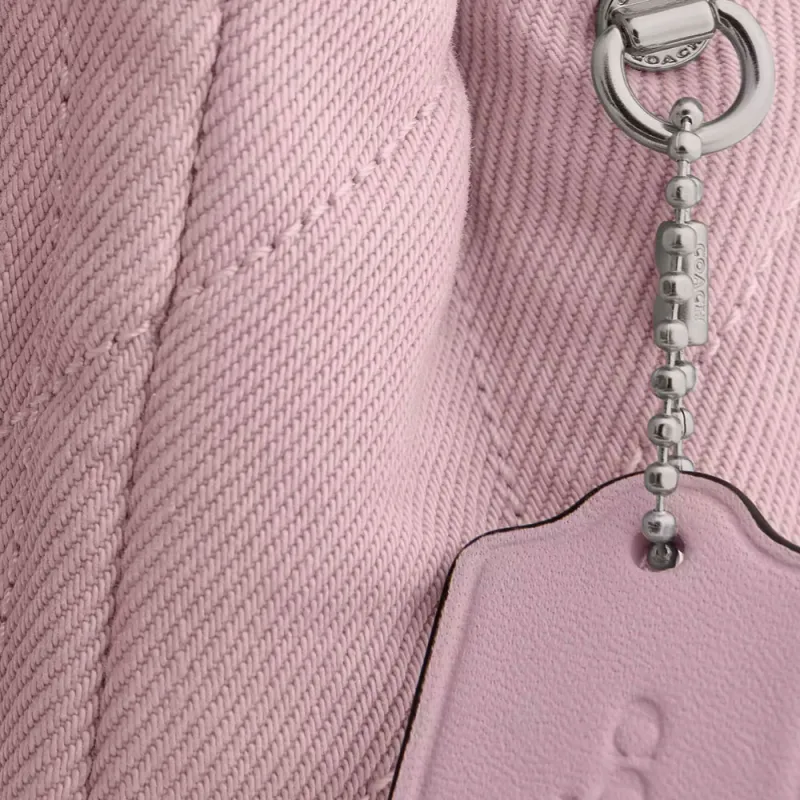 COACH Tabby Quilting Denim Crossbody Bag, Shoulder Bag Trumpets Women's Light Purple-8