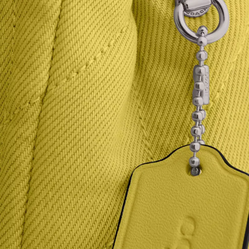COACH Tabby Quilting Denim Shoulder Bag Trumpets Women's Light Yellow-5