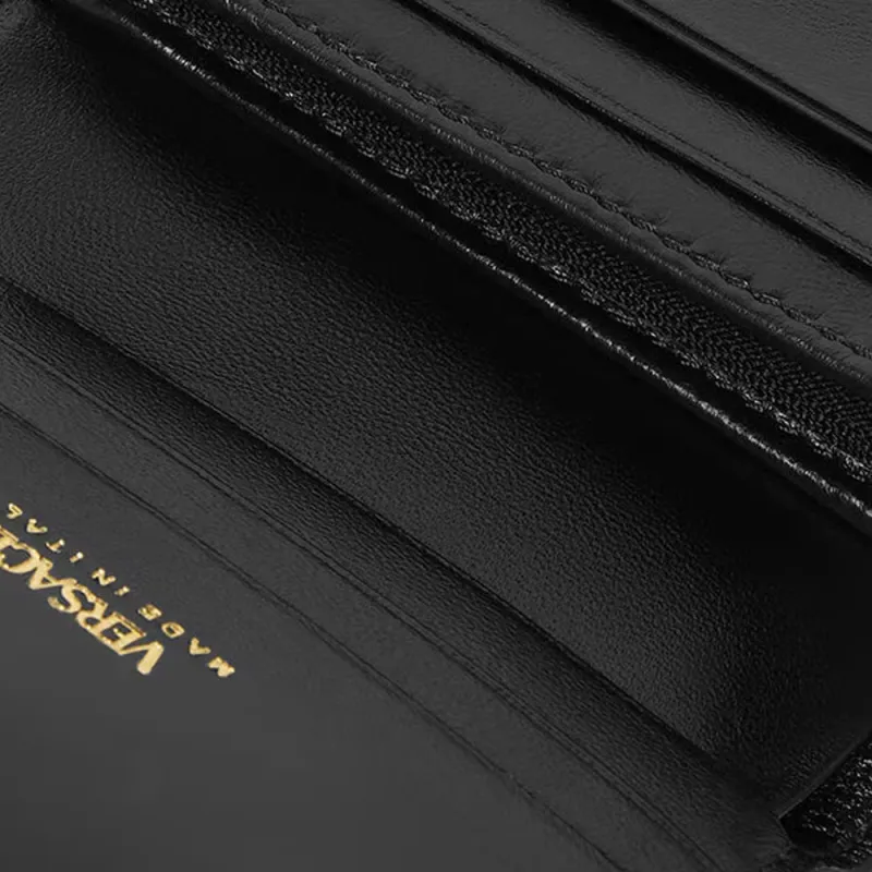FANSIZHE Cow Leather Wallet Unisex Black-2