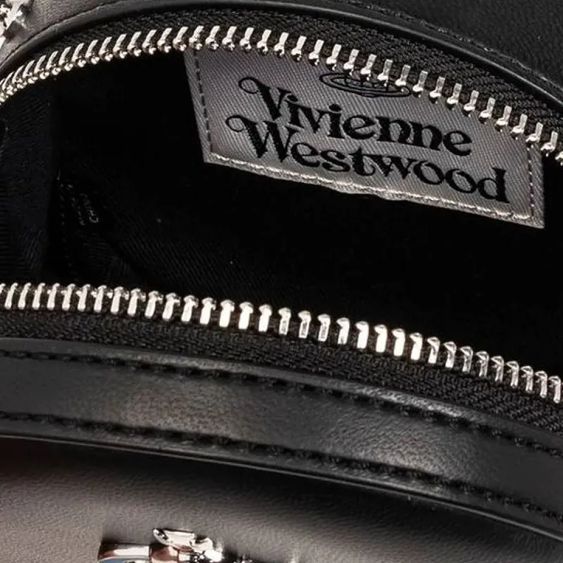 Vivienne Westwood Lambskin Shoulder Bag Women's Black-3