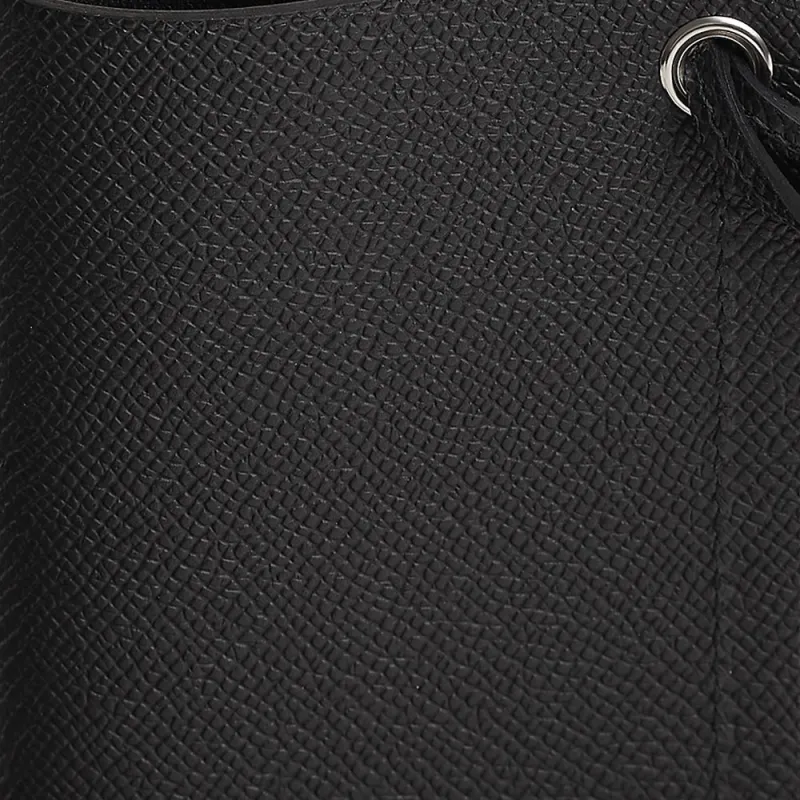 HERMES H Sellier Cow Leather Travel Storage Bag Unisex Black-1