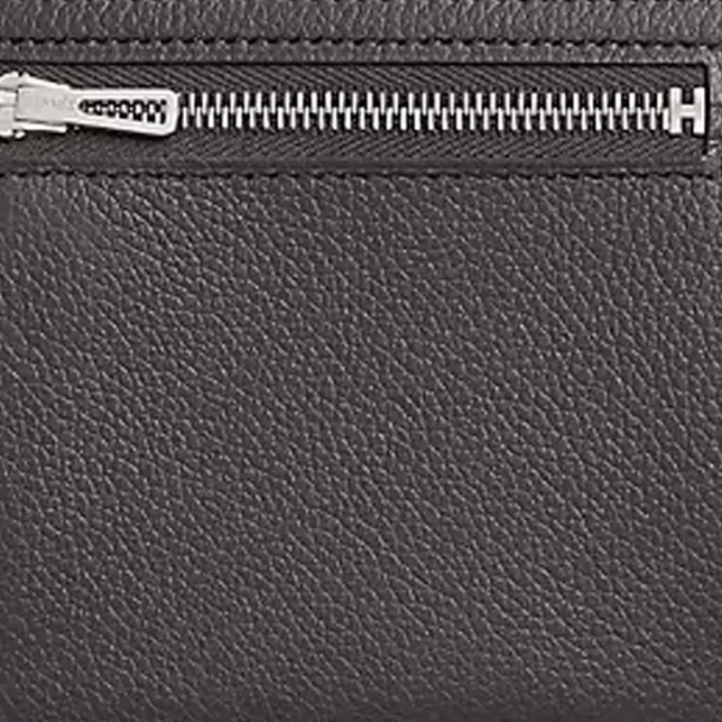 HERMES H Sellier Cow Leather Wallet Unisex Slate-2