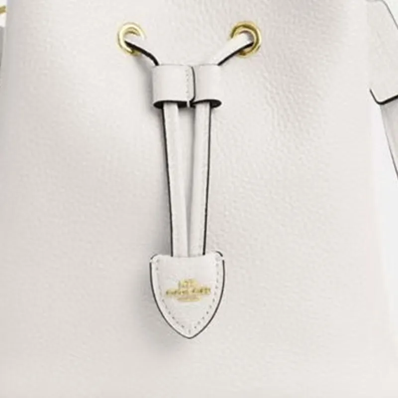 COACH Rowan Leather Handbag Trumpets Women's White-4