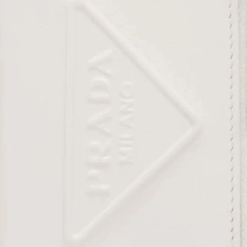 PRADA Leather Card Holder Unisex White-2