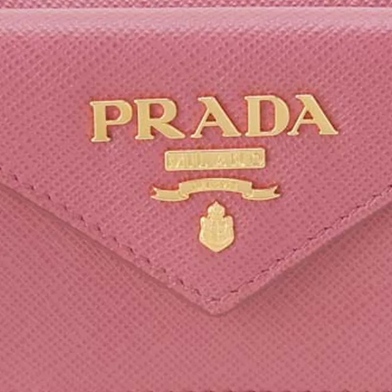 PRADA Saffiano Calfskin Wallet Women's Peony Pink-4