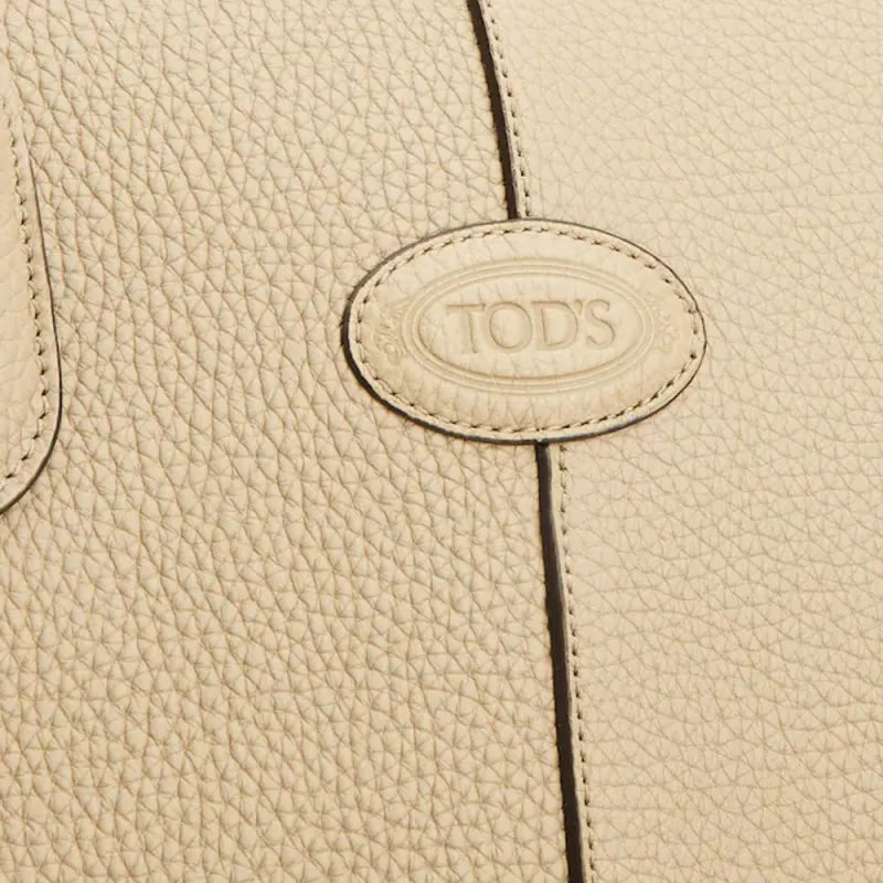 TOD'S DI Calfskin Portable Briefcase Tubas Men's Beige-5