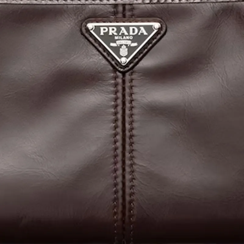PRADA Cow Leather Wallet Unisex Dark Brown-4