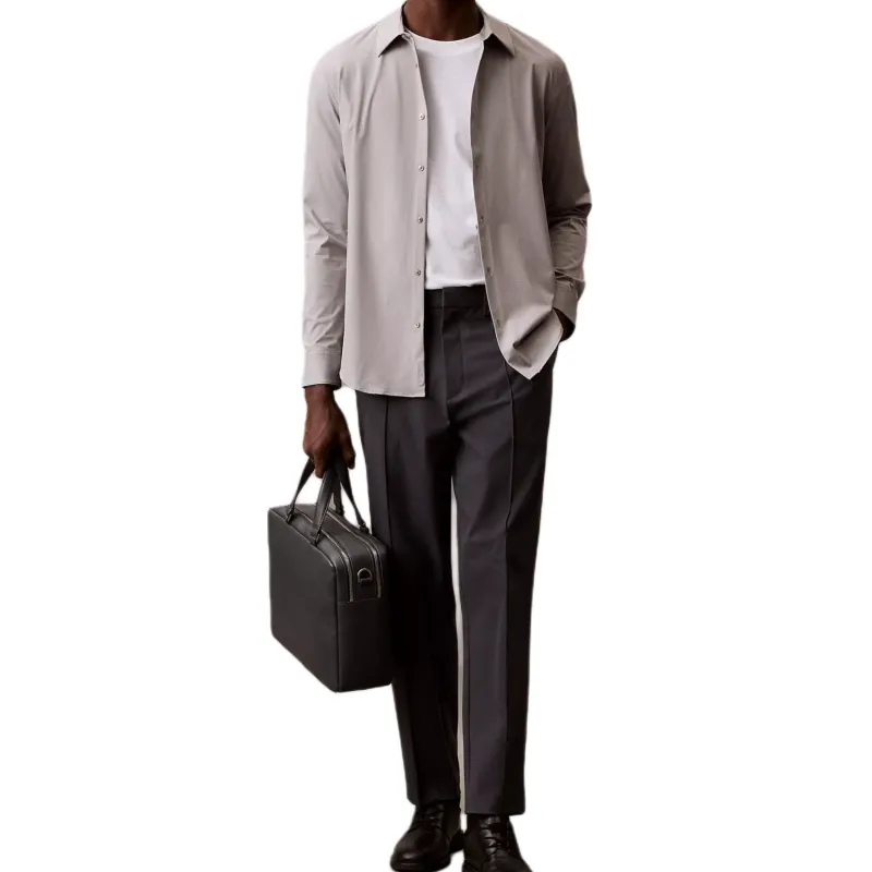 CALVIN KLEIN PU Polyurethane One Shoulder Crossbody Portable Briefcase Men's Anthracite-3