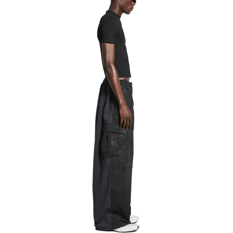 Balenciaga Cargo Pants Loose Fit Men's Black-4