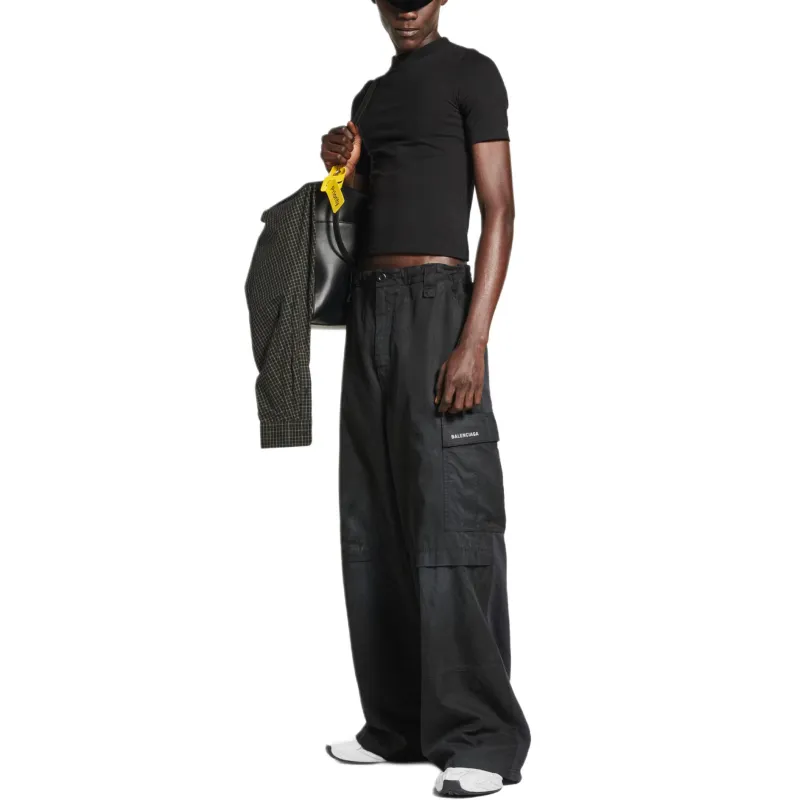 Balenciaga Cargo Pants Loose Fit Men's Black-2