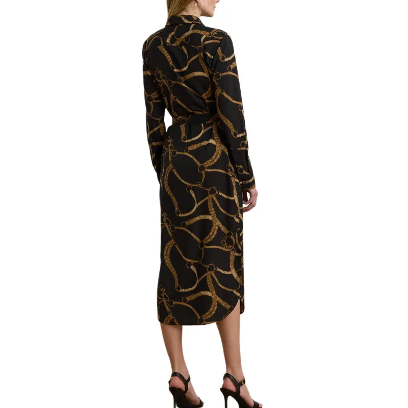 Ralph Lauren Long Sleeved Dress Women's Black Brown-2