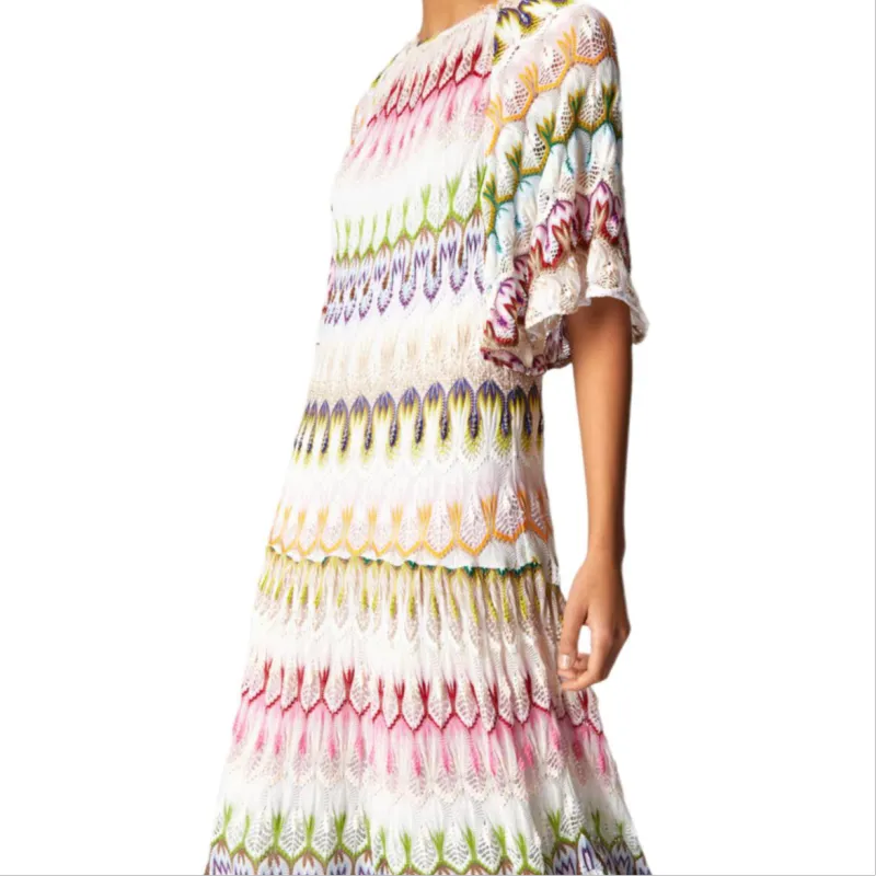 MISSONI Short Sleeved Dress Women's Multicolor-3