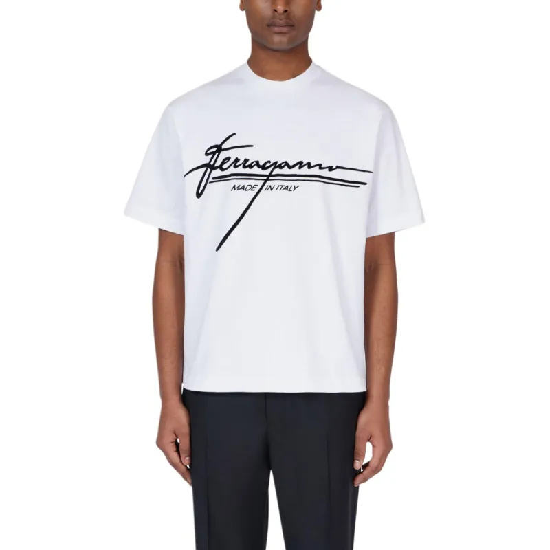 Ferragamo Logo print Cotton T shirt-1
