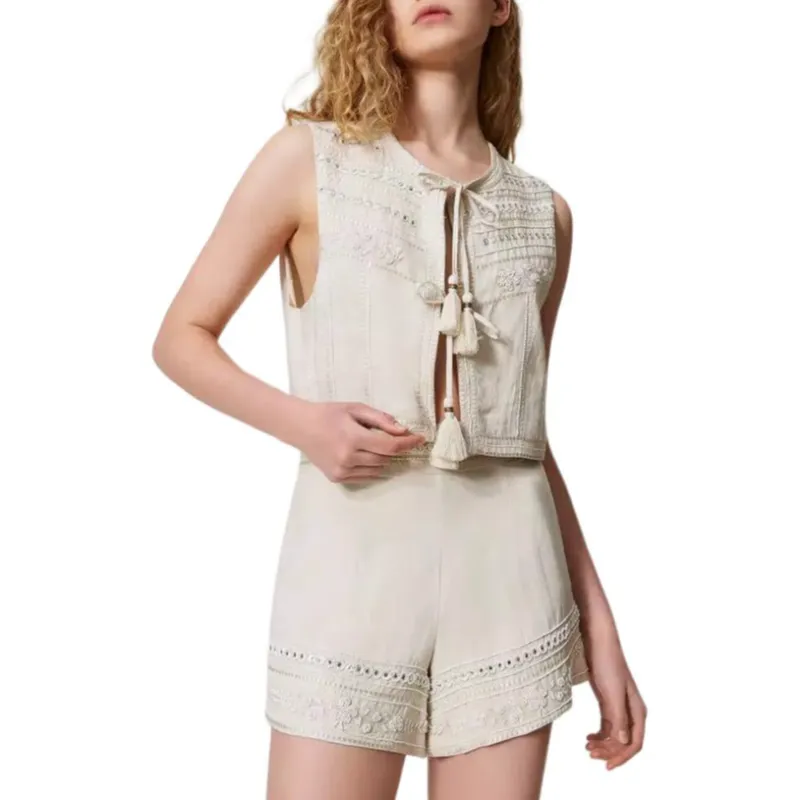 TWINSET MILANO SS25 Vest Women's Beige-1