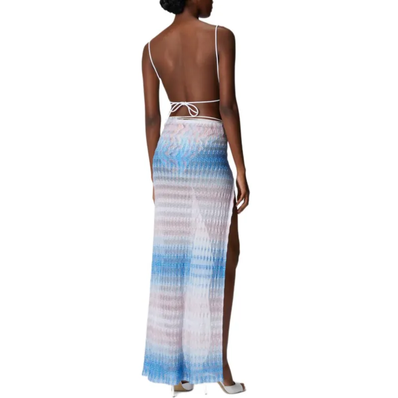 MISSONI Casual Long Skirt Women's Blue Pink-2