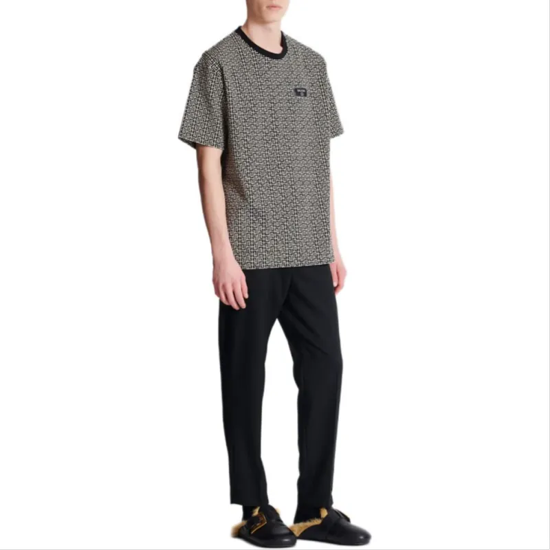 BALMAIN Monogram jacquard T shirt-5