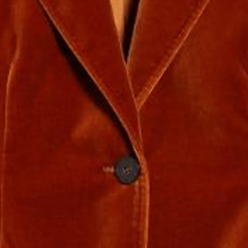 MaxMara Bonn Collection Cotton Velvet Blazer Business Suit Women's Dark Brown-4