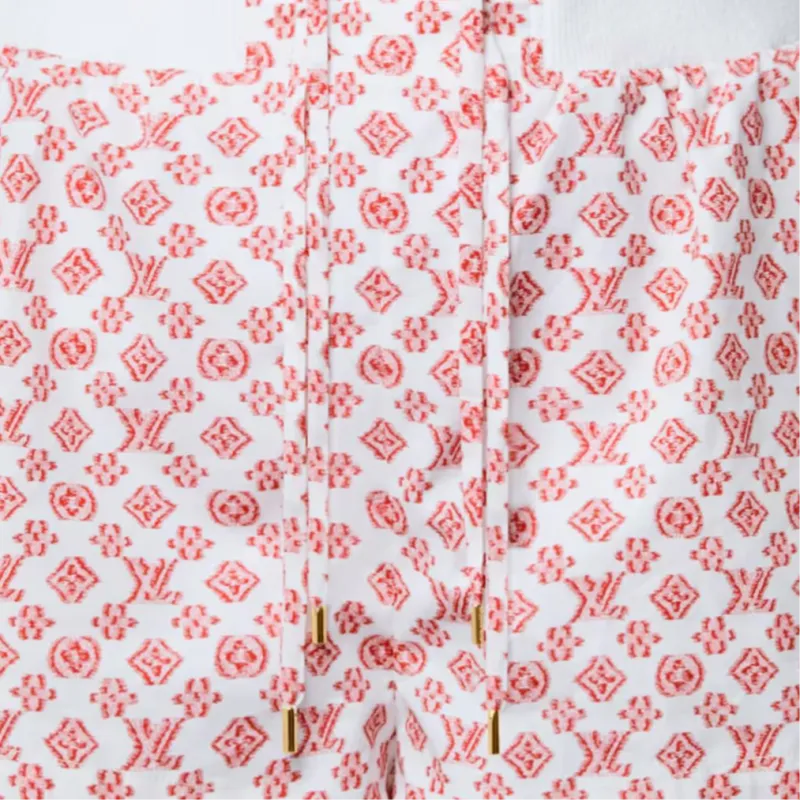 LOUIS VUITTON SS25 Casual Shorts Drawstring Women's Red-1