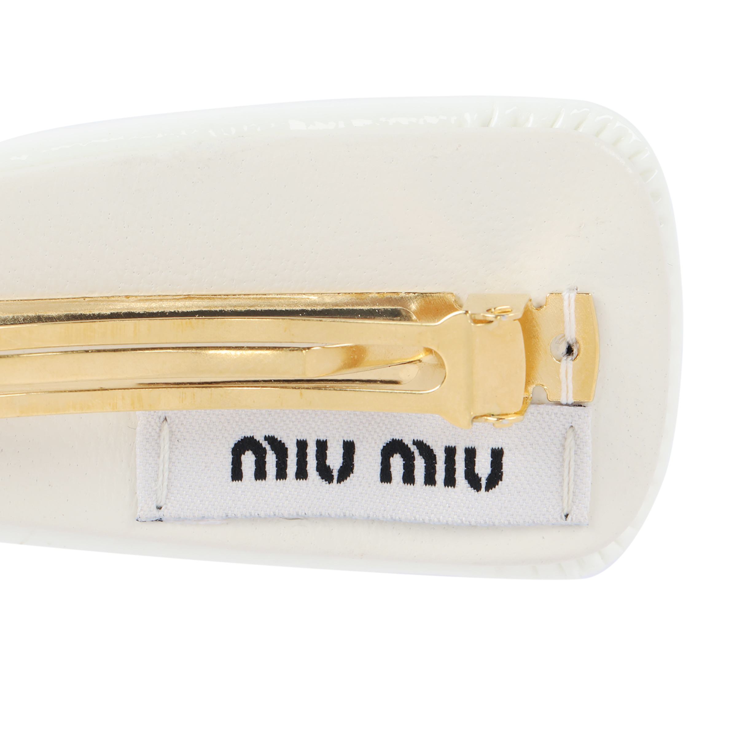 【関税&送料込】Miu Miu Gold l Hair Clip MIU MIU Leather Hair Clip - POIZON